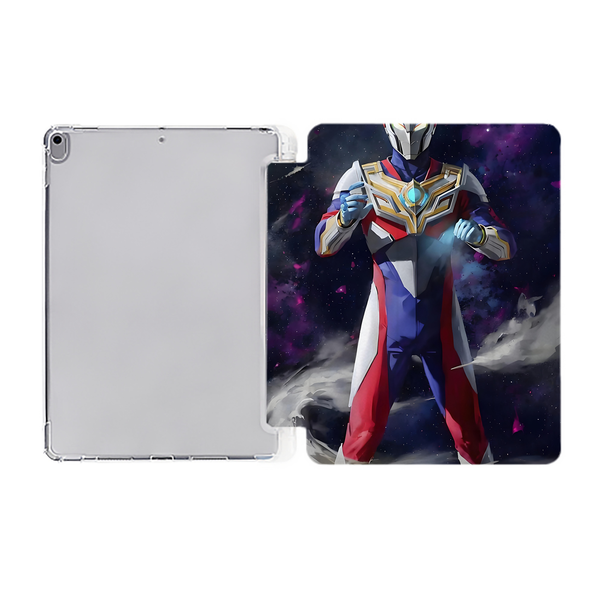 （画像用） ウルトラマン Ultraman IPad ケース ペン収納付き 三つ折りスタンド PUレザー×シリコン 対応機種9.5/10.5/10.9インチ